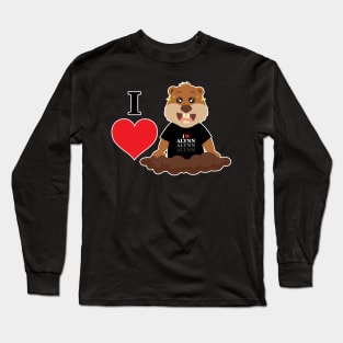 I Hert Gopher Outline Long Sleeve T-Shirt